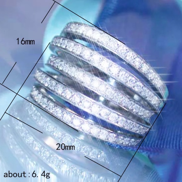 NEW💍Princess Cut 6.4 CT Diamond 925 Silver Ring - Picture 6 of 7